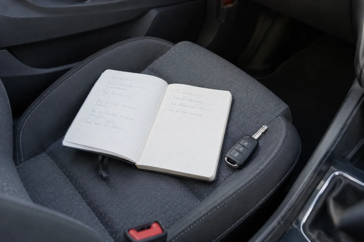 Carnet destiné aux symptômes intermittents de la voiture