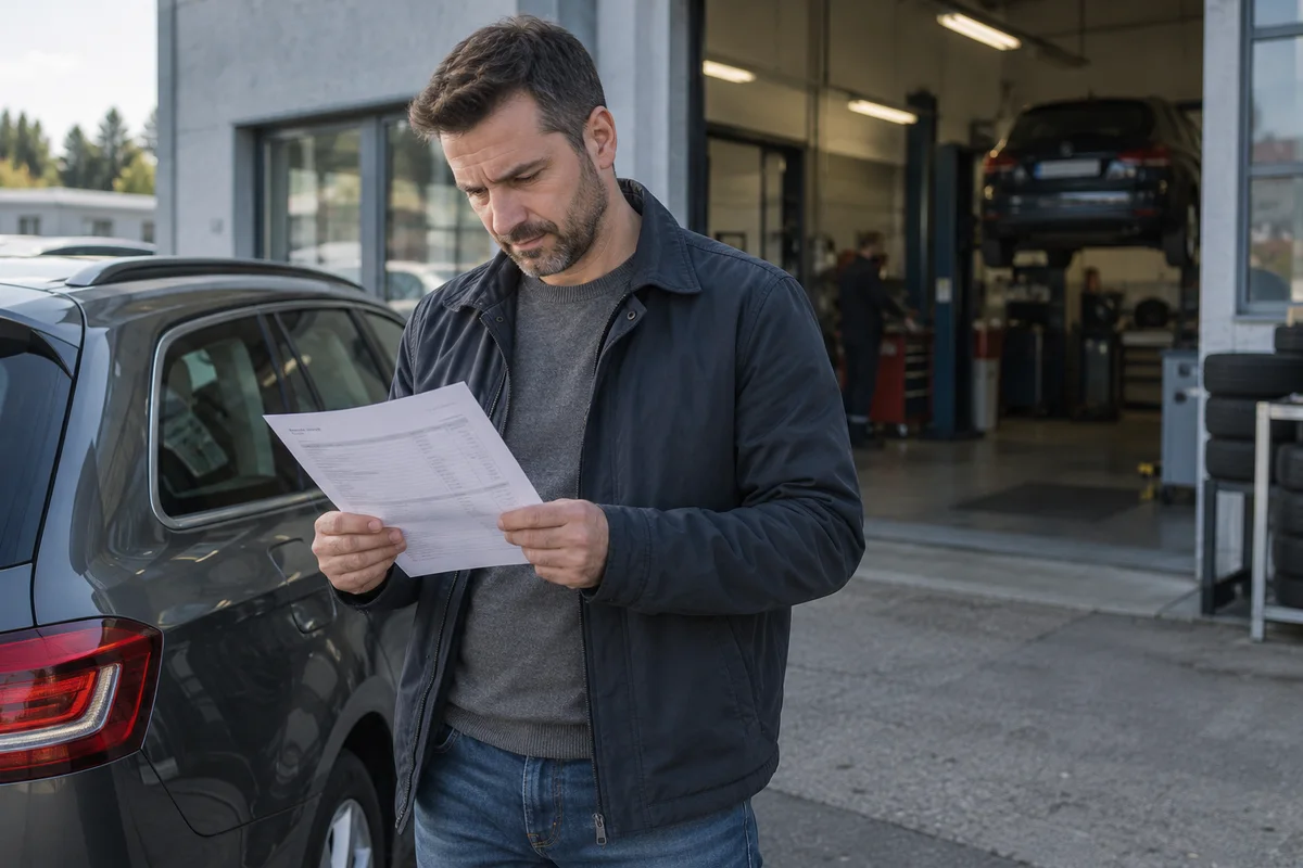 Des documents de révision examinés près d’une voiture à l’arrêt