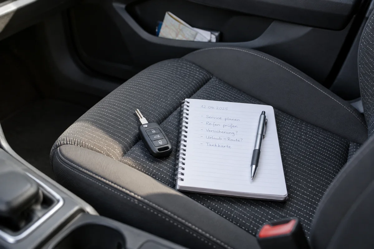 Note de symptômes près de clés de voiture