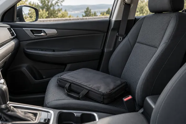 Un sac sur un siège passager vide près de sa boucle